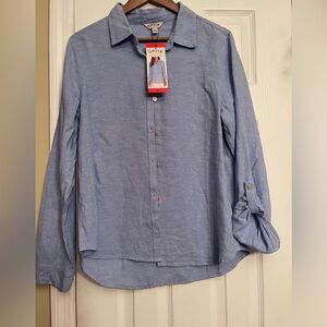 NWT Orvis blue blouse button down shirt $109